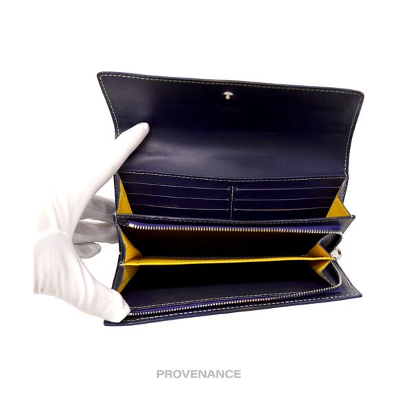 🔴 Goyard Varenne Long Wallet - Navy Blue Goyardine - Picture 5 of 10
